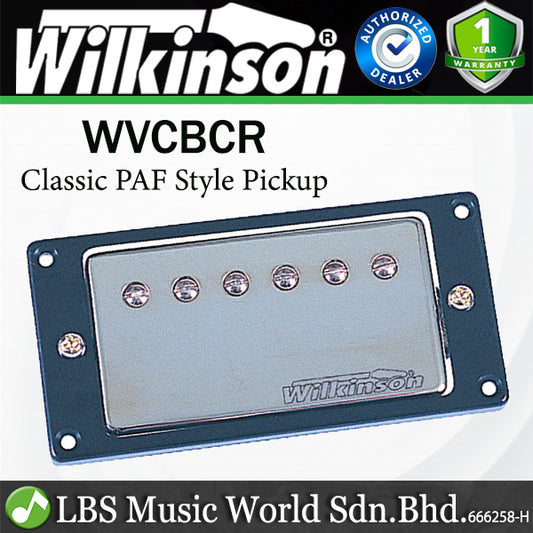 Wilkinson WVCBCR Classic PAF Style Humbucker Chrome Bridge Pickup for Electric Guitar (WVC BCR)