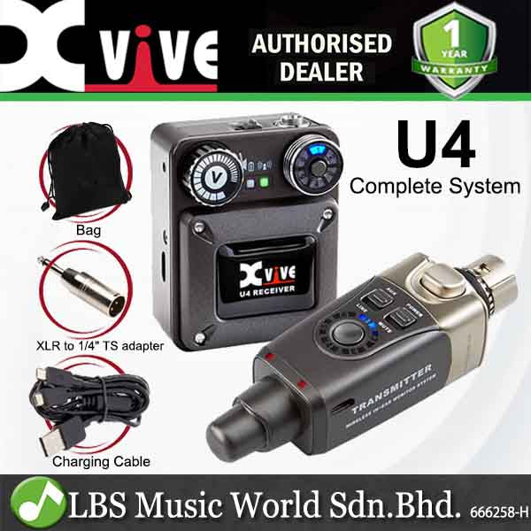 Xvive U4 Complete In Ear Monitor Wireless System with Transmitter, Beltpack Receiver Earphones and Headphones (U4R U4T U4R2 U4R4)