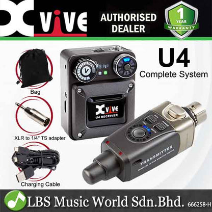 Xvive U4 Complete In Ear Monitor Wireless System with Transmitter, Beltpack Receiver Earphones and Headphones (U4R U4T U4R2 U4R4)