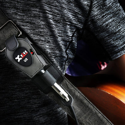 Xvive H1 Transmitter Holder Strap for U2 Guitar Wireless System with Extension Cable - Black (H 1)