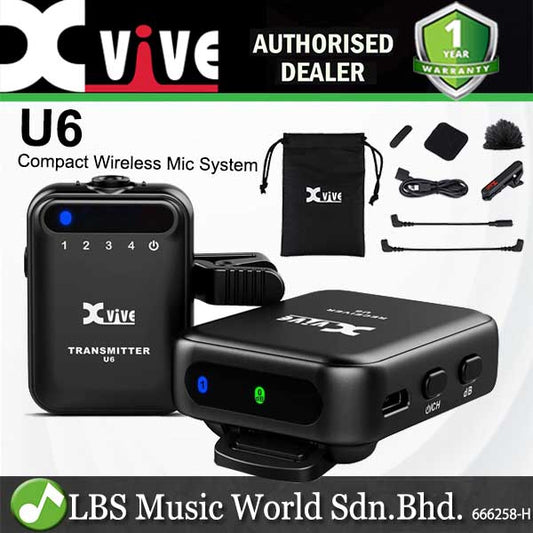 Xvive U6 Compact Wireless Mic System Portable Microphone for Smartphones and DSLR Camera (U 6)