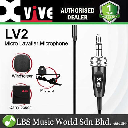 Xvive LV2 Micro Lavalier Microphone Omnidirectional Mic for Wireless System (LV 2)