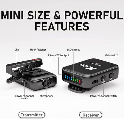 Xvive U6 Compact Wireless Mic System Portable Microphone for Smartphones and DSLR Camera (U 6)