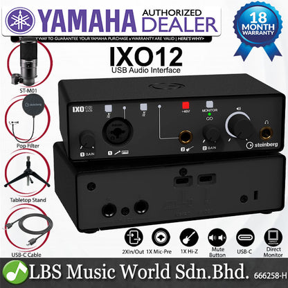 Yamaha Steinberg IXO12 Podcast Pack Ultra Portable USB Audio Interface with Cubase AL & LE
