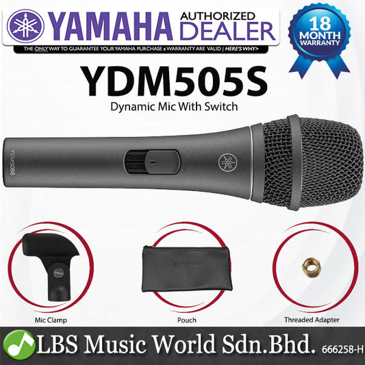 Yamaha YDM505S Dynamic Cardioid Microphone Creator Wired Mic with Switch