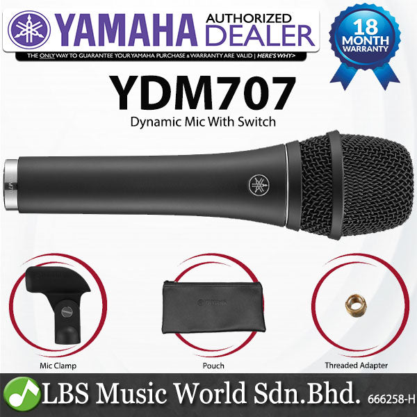 Yamaha YDM707 Super Cardioid Dynamic Microphone Creator Wired Mic