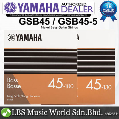 Yamaha GSB45 GSB45-5 4 and 5 Nickel Bass Guitar String - 45-100 / 45-130