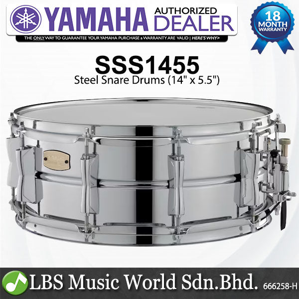 Yamaha SSS1455 14 X 5.5 Stage Custom Steel Snare Drum