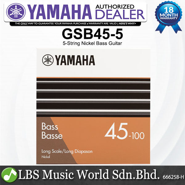 Yamaha GSB45 GSB45-5 4 and 5 Nickel Bass Guitar String - 45-100 / 45-130