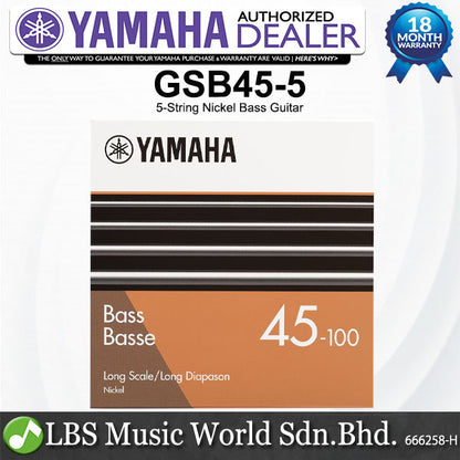 Yamaha GSB45 GSB45-5 4 and 5 Nickel Bass Guitar String - 45-100 / 45-130