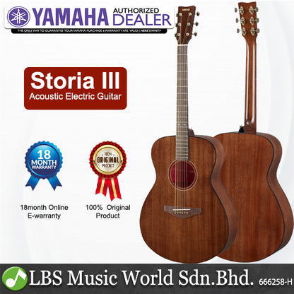 Yamaha Storia III Concert Solid Mahogany Top Gloss Body Acoustic Electric Guitar - Storia 3