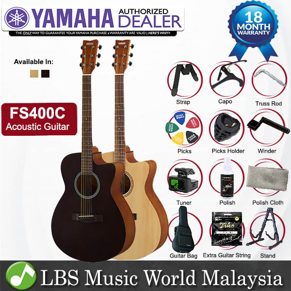 Yamaha FS400C Cutaway Acoustic Guitar with Gig Bag (FS400 C)