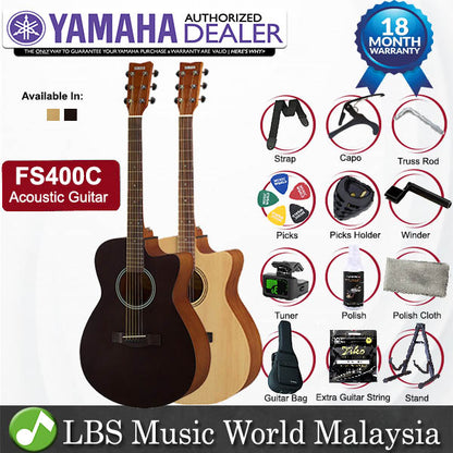 Yamaha FS400C Cutaway Acoustic Guitar with Gig Bag (FS400 C)