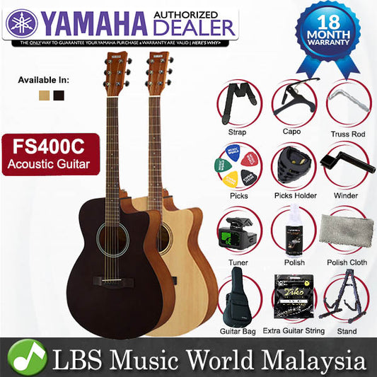 Yamaha FS400C Cutaway Acoustic Guitar with Gig Bag (FS400 C)