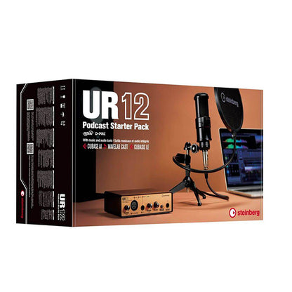 Yamaha Steinberg UR12 Podcast Starter Pack Interface with Microphone and WaveLab Cast and Software