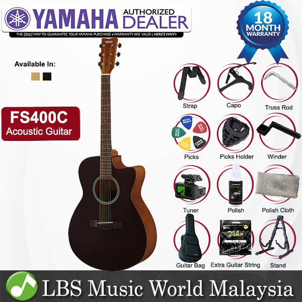 Yamaha FS400C Cutaway Acoustic Guitar with Gig Bag (FS400 C)