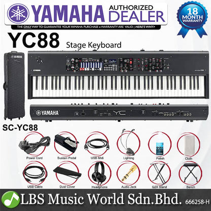 Yamaha YC88 88-key Stage Keyboard with NW-GH3 Triple-Sensor Action and Wood Keys