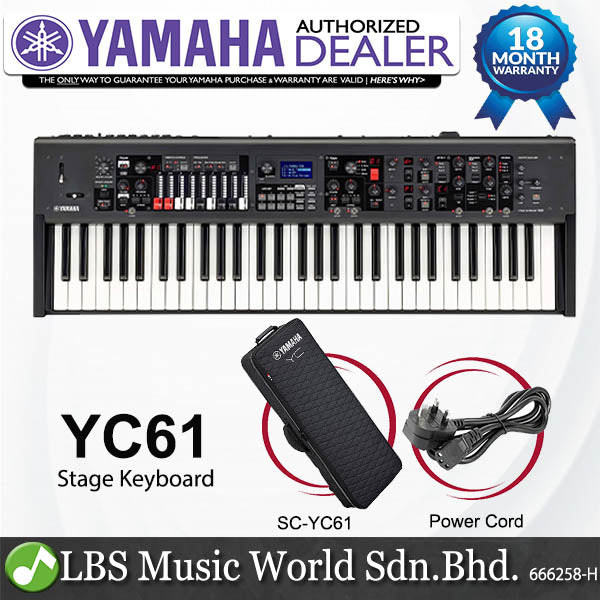 Yamaha YC61 61 Key Stage Keyboard with SC-YC61 Original Padded Bag