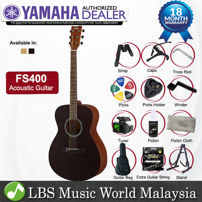 Yamaha FS400 Concert Acoustic Guitar With Gig Bag (FS 400)