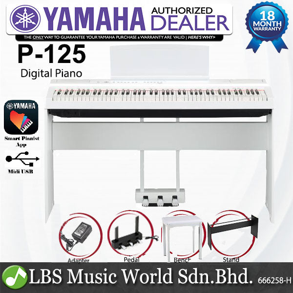 Yamaha P-125 88 Keys Digital Piano with Basic Package (P125 P 125)