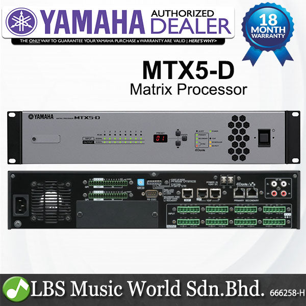 Yamaha MTX5-D 34 X 16 Matrix Mixer Signal Processor with YDIF and Dante Digital I/O (MTX5D MTX5 D)