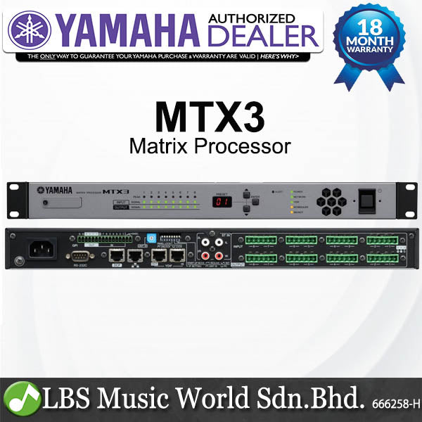 Yamaha MTX-3 26 X 8 Matrix Mixer Signal Processor with YDIF and Dante Digital I/O (MTX3 MTX 3)