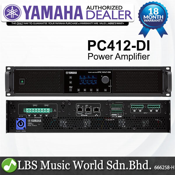 Yamaha PC412-DI 4 X1200W Power Amplifier Speaker Processor Amp with Hi-Z (PC412DI PC412 DI)