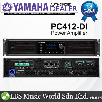Yamaha PC412-DI 4 X1200W Power Amplifier Speaker Processor Amp with Hi-Z (PC412DI PC412 DI)