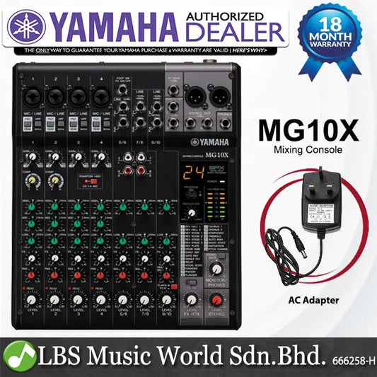 Yamaha MG10X 10 Channel Stereo Analog Mixer with 24 Effect Programs (MG10 X)