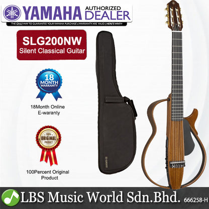 Yamaha SLG200NW Silent Classical Guitar Wide Nylon String with SRT Pickup - Natural Wide Nut