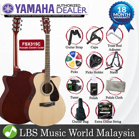 Yamaha FSX315C Concert Acoustic Electric Guitar with ART Pickup (FSX315 C)