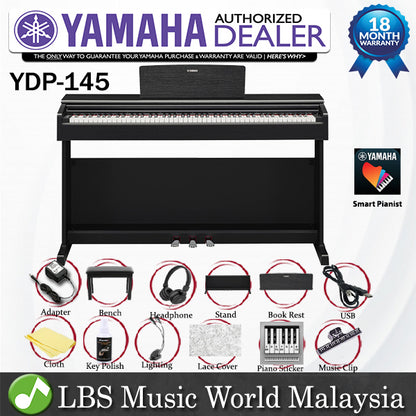 Yamaha YDP-145 Arius 88 Keys Digital Piano Complete Package (YDP145 YDP 145)