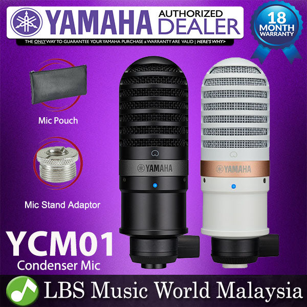 Yamaha YCM01 Cardioid Condenser Microphone with Mic Stand Adapter and Pouch (YCM 01)