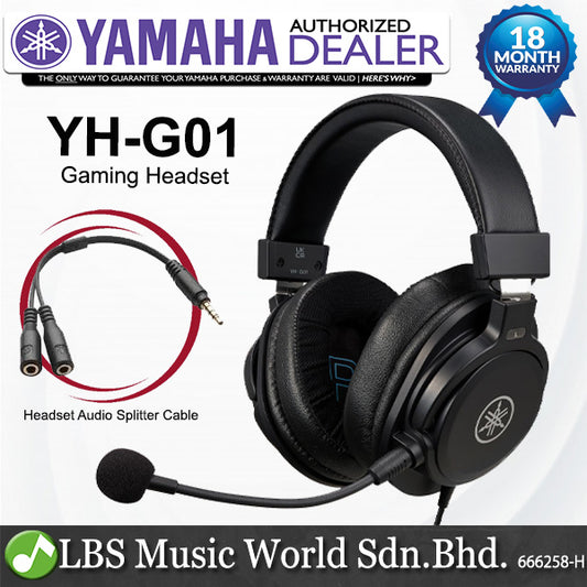 Yamaha YH-G01 Gaming Wired Headset and Headphone with Detachable Mic Condenser Microphone (YHG01 YH G01)