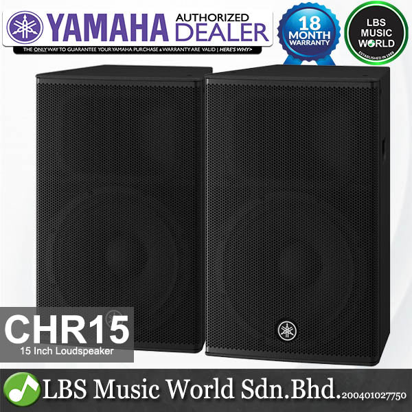 Yamaha CHR15 1000 Watt 15 Inch Passive Loudspeaker 2 Way Speaker with Bass Reflex