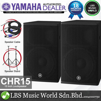 Yamaha CHR15 1000 Watt 15 Inch Passive Loudspeaker 2 Way Speaker with Bass Reflex