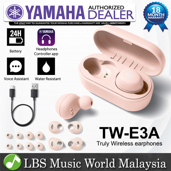 Yamaha TW-E3A True Wireless Earbuds Earphones with Charging Case and IPX5 Waterproof (TWE3A)