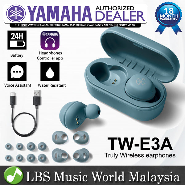 Yamaha TW-E3A True Wireless Earbuds Earphones with Charging Case and IPX5 Waterproof (TWE3A)