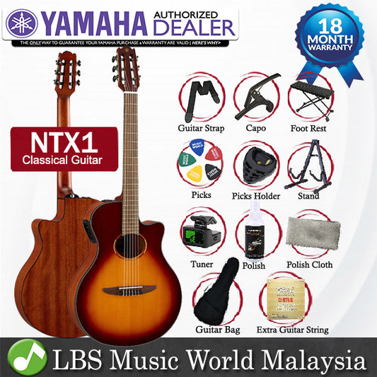 Yamaha NTX1 Nylon String Acoustic Electric Classical Guitar with Pickup Brown Sunburst (NTX1BS NTX 1)