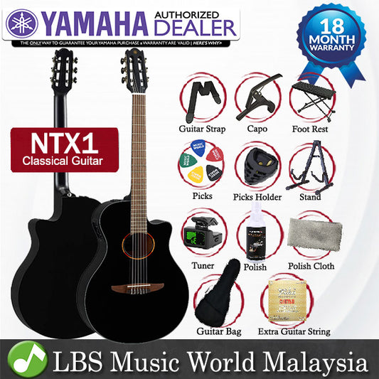 Yamaha NTX1 Nylon 6 String Acoustic Electric Classical Guitar With Pickup Black (NTX1B NTX 1)