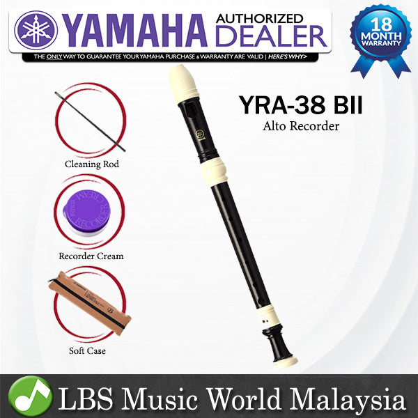 Yamaha YRA-38BIII F Key Alto Recorder With Baroque Fingering (YRA38BIII YRA 38BIII)