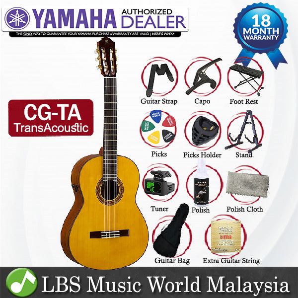 Yamaha CG-TA TransAcoustic Nylon String Acoustic Electric Classical Guitar Engelmann Spruce Top Natural Gloss
