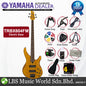 Yamaha TRBX604FM 4 String Active Electric Bass Guitar with Flamed Maple Top Matte Amber (TRBX604 FM)