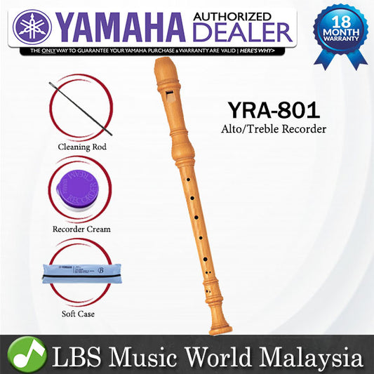 Yamaha YRA-801 F Key Alto Treble Recorder With Baroque Fingering (YRA801 YRA 801)