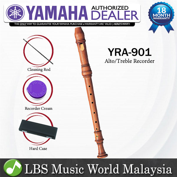 Yamaha-YRA-901 F Key Alto Treble Recorder With Baroque Fingering (YRA901 YRA 901)