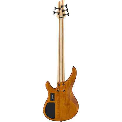 Yamaha TRBX605FM 5 String Electric Active Bass Guitar Flamed Maple Top Matte Amber (TRBX605 FM)