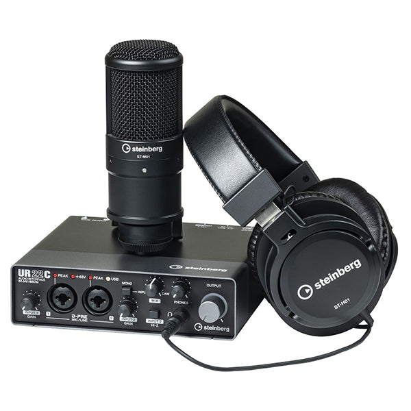 Yamaha Steinberg UR22C Recording Pack with USB C Audio Interface Condenser Microphone and Headphone  (UR22 C)