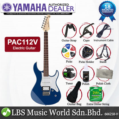 Yamaha PAC112V Pacifica Electric Guitar HSS with Alder Body Maple Neck United Blue (PAC112 PAC 112V)