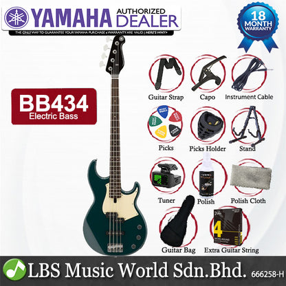 Yamaha BB434 4 String Alder SS Pickup Electric Bass Guitar - Teal Blue (BB 434)
