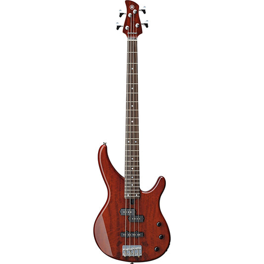Yamaha TRBX174EW 4 String Flamed Mango Top SS Pickup Electric Bass Guitar Root Beer (TRBX174 EW)